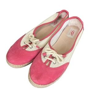 UGG Catrin Crochet Slip-ons Textile and‎ Nubuck Flats Pink Size 9.5